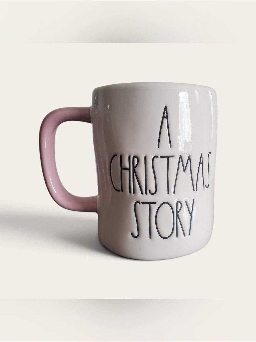Rae Dunn A Christmas Story Pink-Handle Ceramic Mug Artisan Magenta - Picture 2 of 10